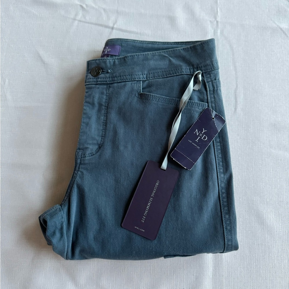 NYDJ Womens Jeans 0 Blue Pockets Slim Fit Skinny Leg Dark Wash Denim-NWT $120.00